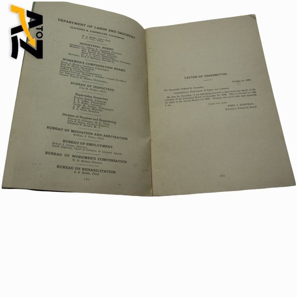 Vtg Bulletin Department of Labor & Industry 1920 No. 5 & 6 Pennsylvania Volume 7 - Picture 9 of 12